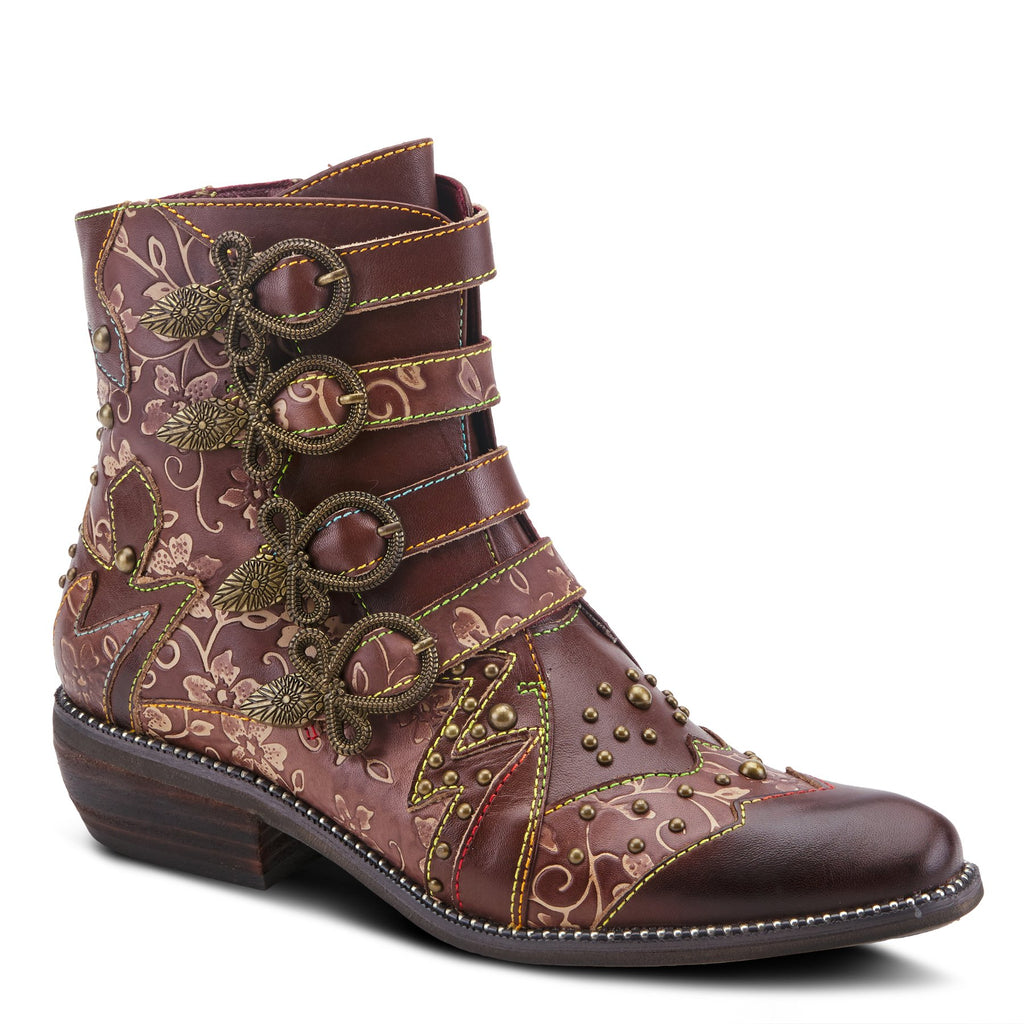 L'ARTISTE 'RODEHA' Brown Leather Ankle Booties - Dudes Boutique