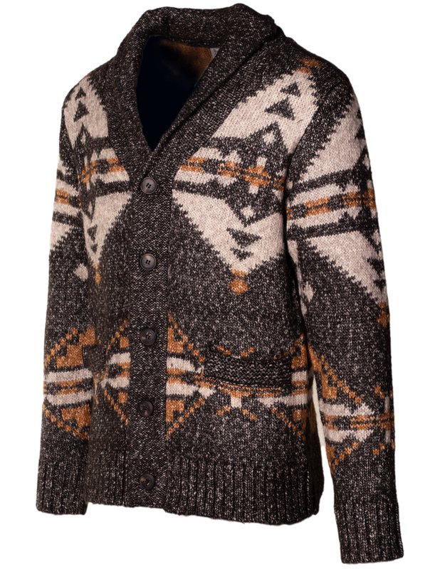 Schott NYC Yak Blend Motif Cardigan Sweater - Dudes Boutique