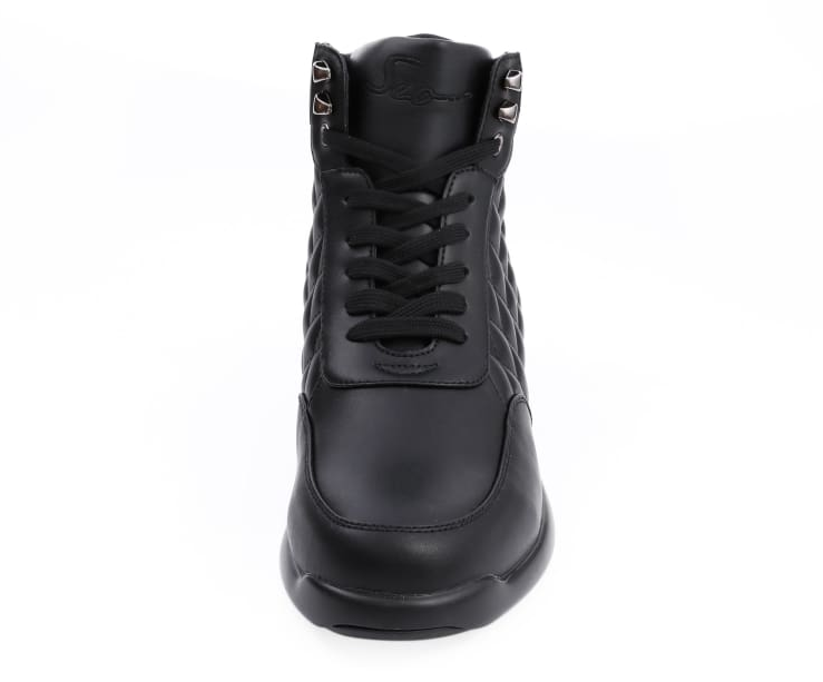 Sio Black Quilted High Top Sneakers - Dudes Boutique