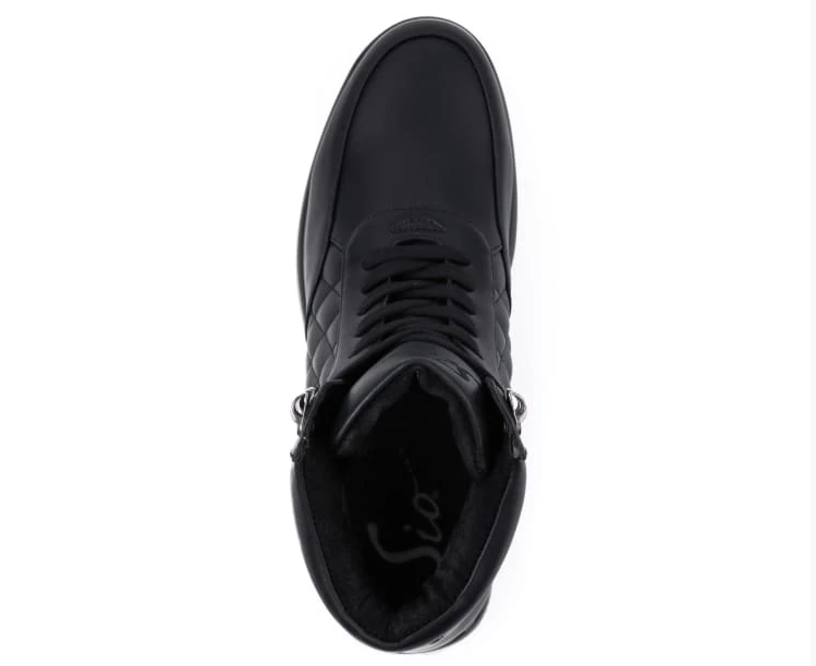 Sio Black Quilted High Top Sneakers - Dudes Boutique