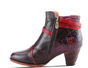 L'ARTISTE Plum Multi Leather Beauti-Plmm BOOTS - Dudes Boutique