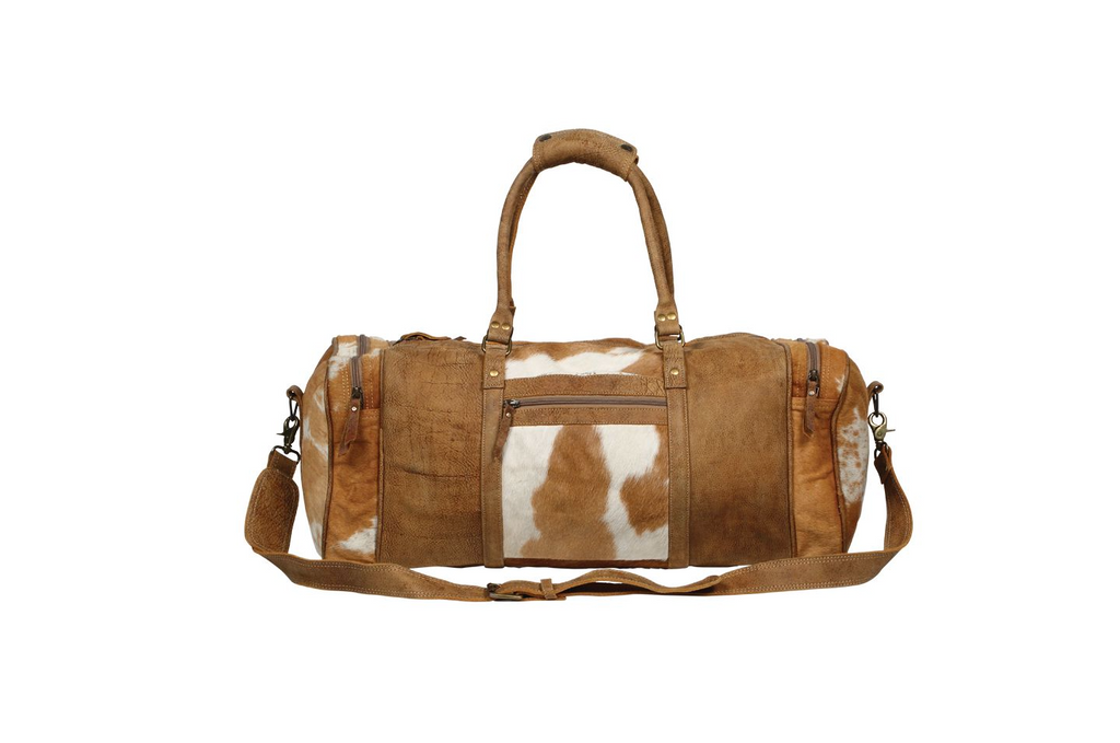 MYRA Cowhide Cinnamon Traveller Bag - Dudes Boutique