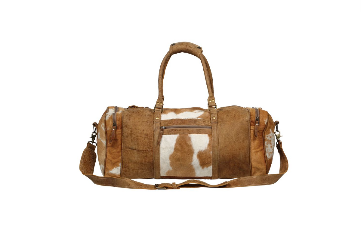 MYRA Cowhide Cinnamon Traveller Bag - Dudes Boutique
