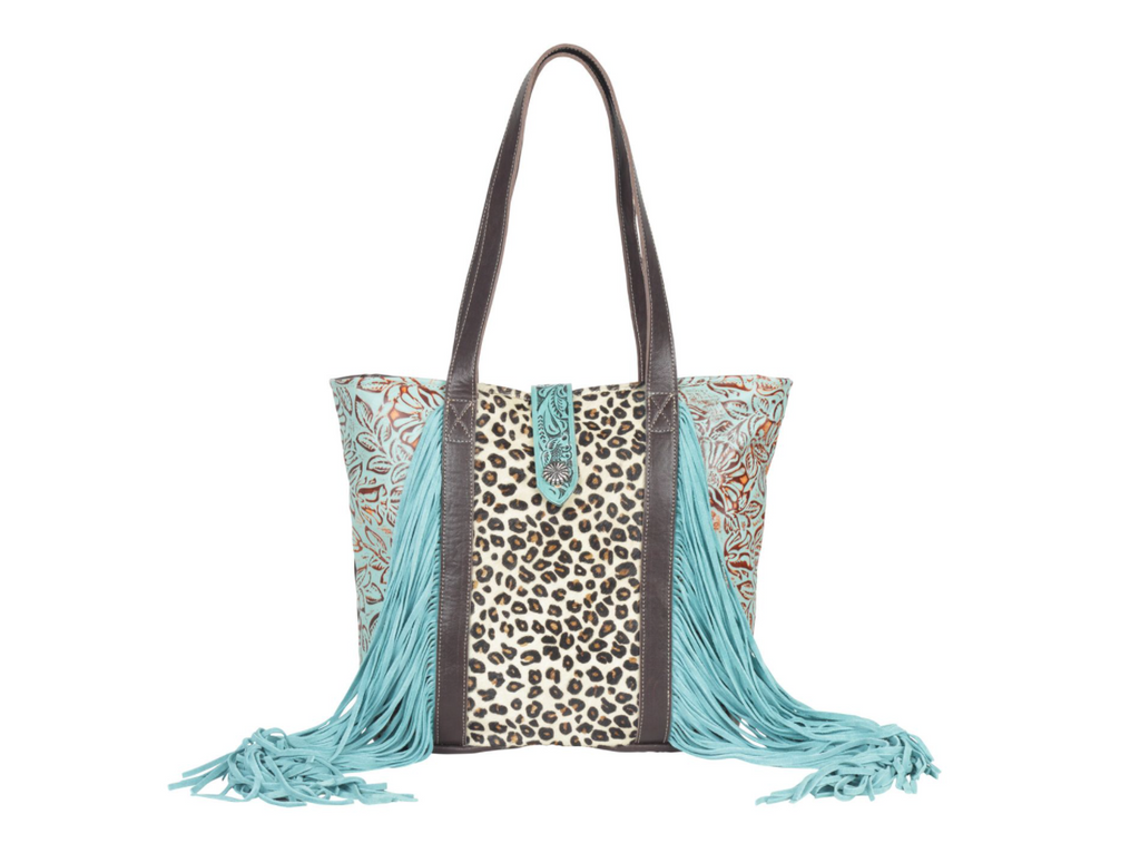MYRA Women's Ocean Current Leather/ Hairon Handbag - Dudes Boutique