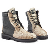 Mauri- "4949/1" Black/Natural Python Combat Boots - Dudes Boutique