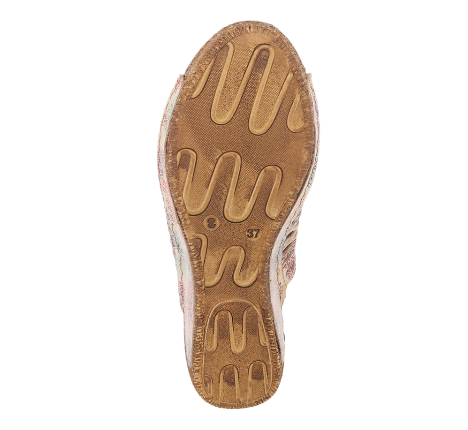 Spring Step JUSTINIE - BSHM Blush Multi Leather Sandals - Dudes Boutique