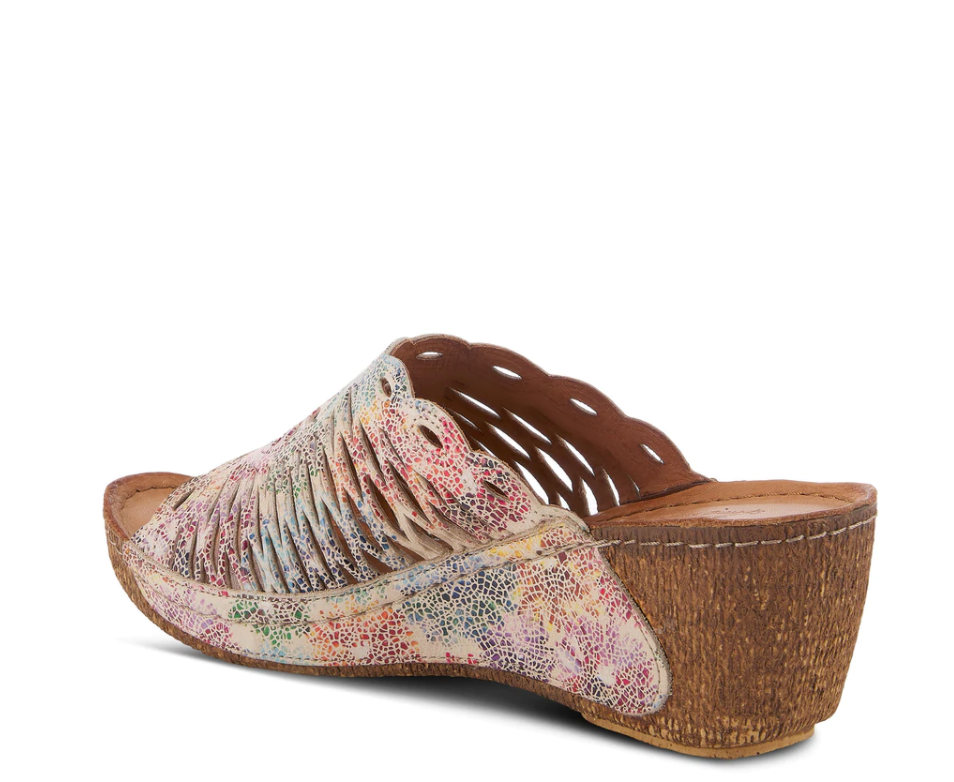 Spring Step JUSTINIE - BSHM Blush Multi Leather Sandals - Dudes Boutique