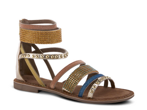 Azura BELALIA - GLDM Gold Multi Leather SlingBack Sandals - Dudes Boutique