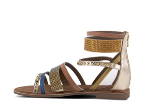 Azura BELALIA - GLDM Gold Multi Leather SlingBack Sandals - Dudes Boutique