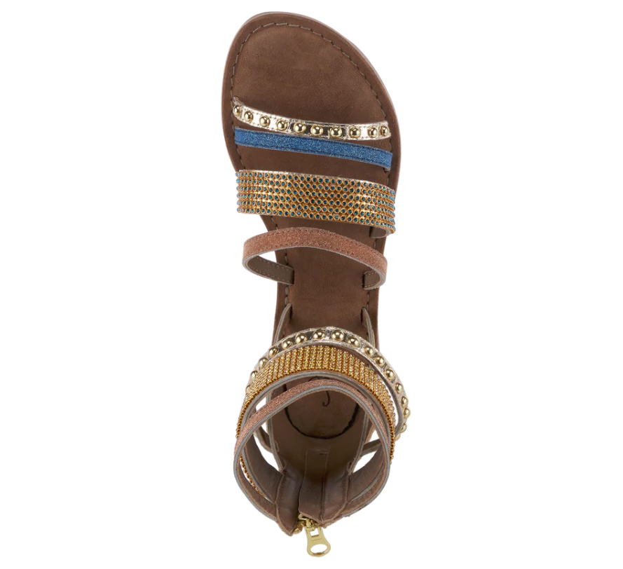 Azura BELALIA - GLDM Gold Multi Leather SlingBack Sandals - Dudes Boutique