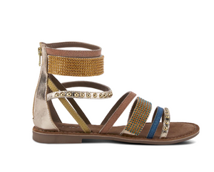 Azura BELALIA - GLDM Gold Multi Leather SlingBack Sandals - Dudes Boutique