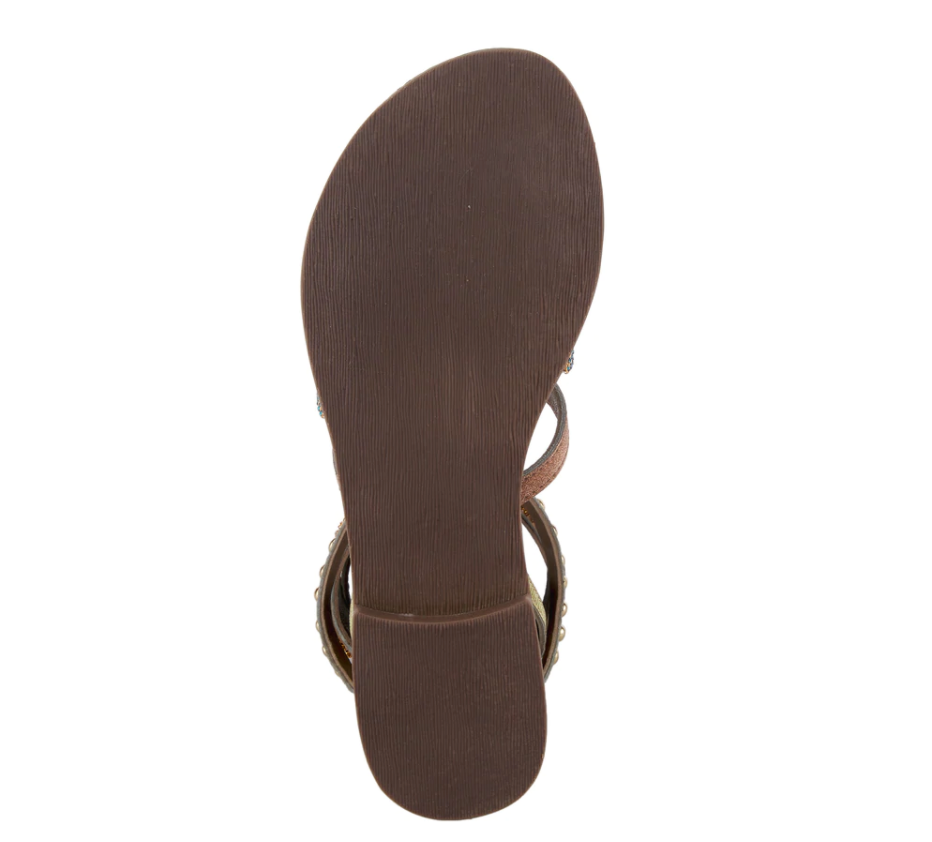 Azura BELALIA - GLDM Gold Multi Leather SlingBack Sandals - Dudes Boutique
