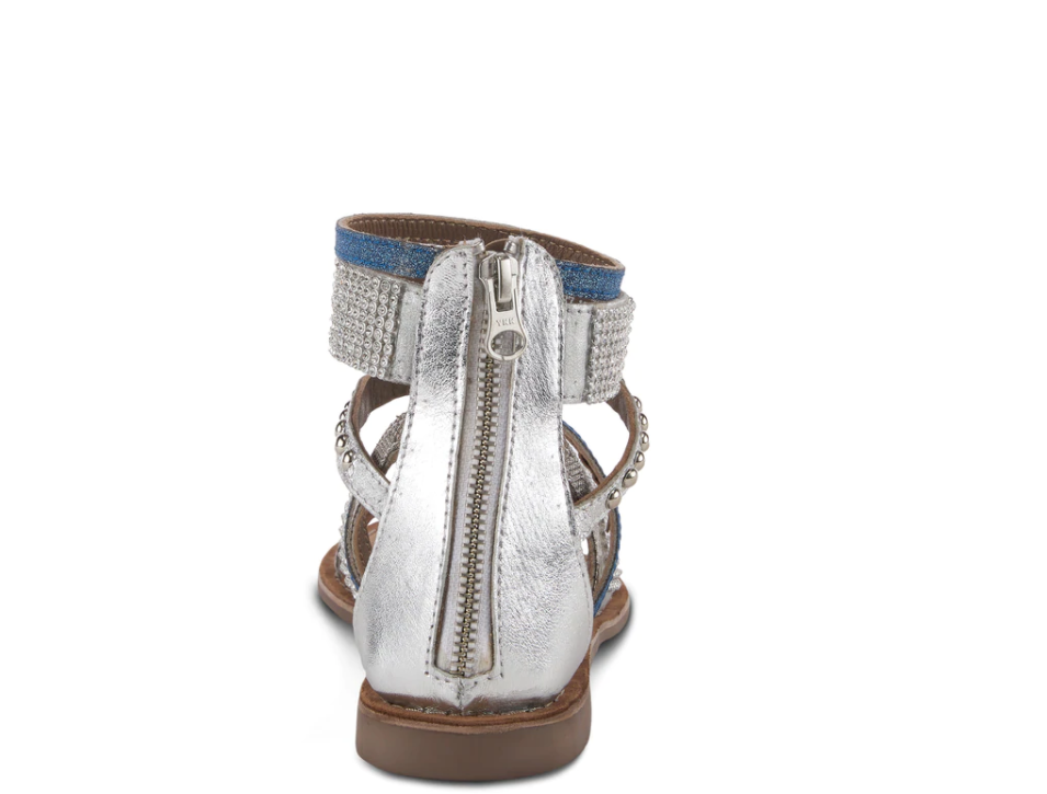 Azura BELALIA - SLM Silver Multi Leather SlingBack Sandals - Dudes Boutique