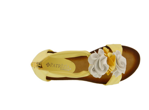 Patrizia HARLEQUIN  Light Yellow Multi Flower Strap Wedge Sandals - Dudes Boutique