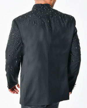 Barabas Men's 'TEARS IN HEAVEN' Black Crystal Blazer - Dudes Boutique