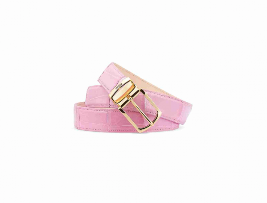 Mauri 0100/35 Pink Alligator Belt - Dudes Boutique