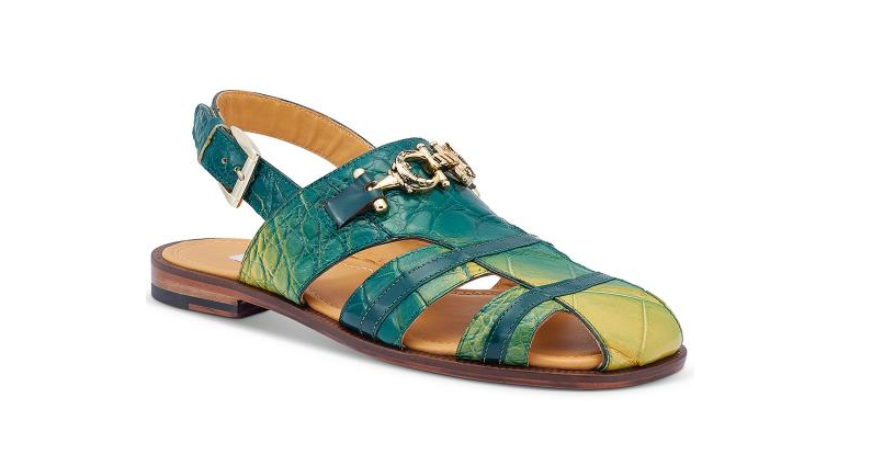 Mauri 5128 Multi Green Alligator Body Sandal - Dudes Boutique