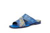 Mauri 5140 New Blue/Gold Cancus Ostrich Leg + Fabric Sandal - Dudes Boutique