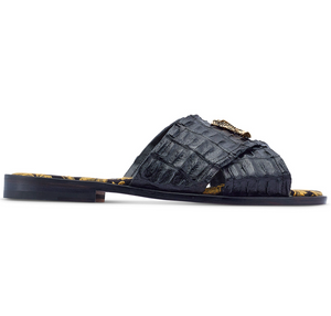 Mauri 5134 Black/Gold Crocodile Sandals - Dudes Boutique