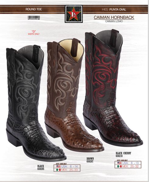 Los Altos Men's Round Toe Caiman Horn-Back Cowboy Boots - Dudes Boutique