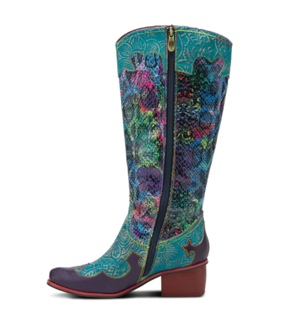 L'ARTISTE Turquoise Multi "RODEO-TQM" Western Boots - Dudes Boutique