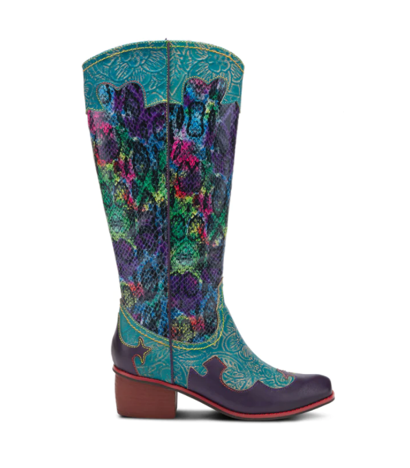 L'ARTISTE Turquoise Multi "RODEO-TQM" Western Boots - Dudes Boutique