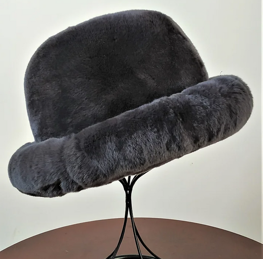 Kashani Men's Gray Rex Rabbit Fur Top Hat - Dudes Boutique