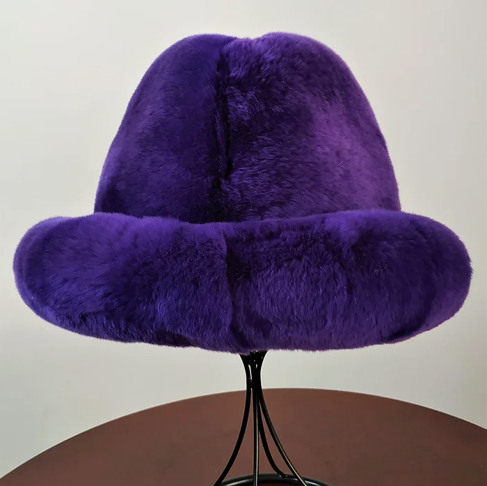 Kashani Men's Purple Rex Chinchilla Top Hat - Dudes Boutique