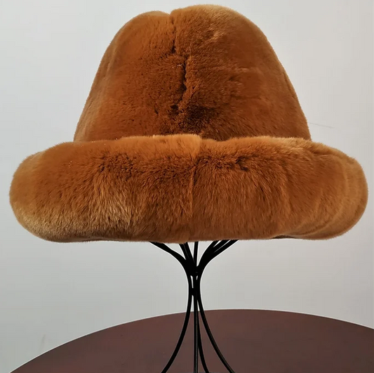 Kashani Men's Whiskey Rex Rabbit Fur Top Hat - Dudes Boutique