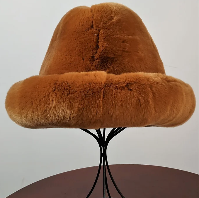 Kashani Men's Whiskey Rex Chinchilla Fur Top Hat - Dudes Boutique