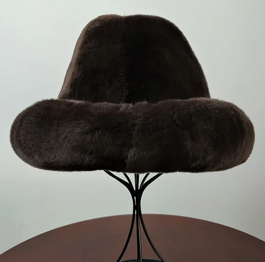 Kashani Men's Brown Rex Rabbit Fur Top Hat - Dudes Boutique