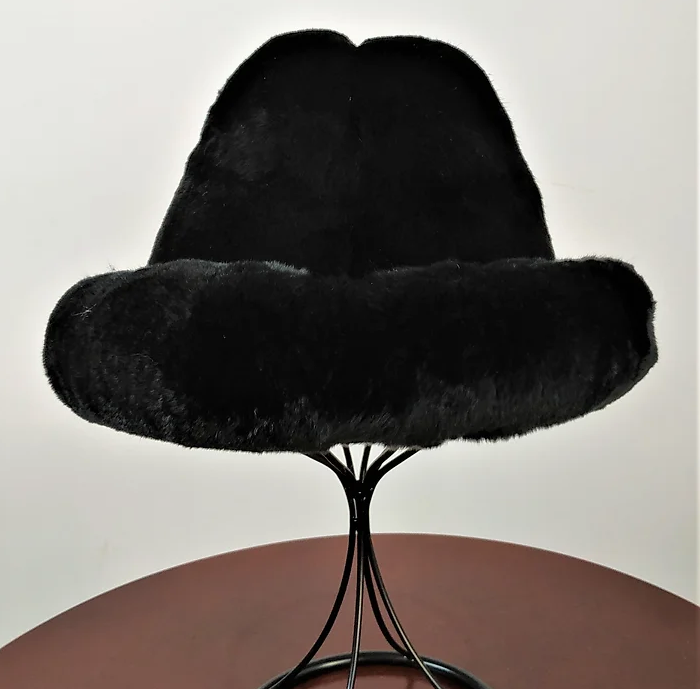 Kashani Men's Black Rex Rabbit Fur Top Hat - Dudes Boutique