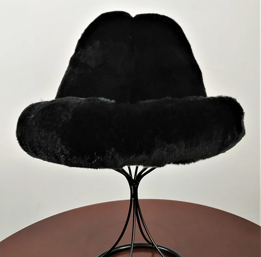 Kashani Men's Black Rex Rabbit Fur Top Hat - Dudes Boutique