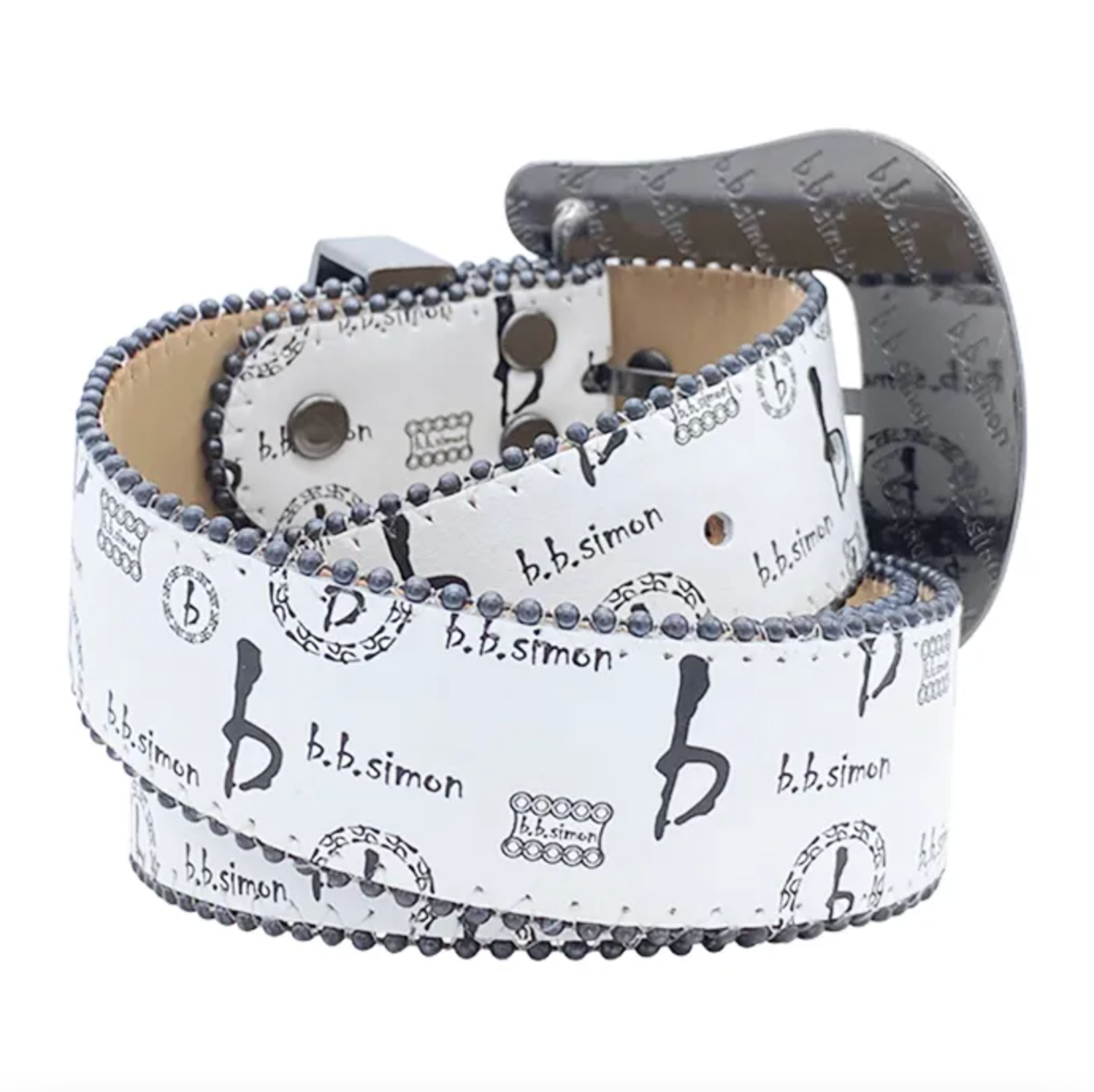 b.b. Simon BB Pattern Classic – White/Hematite - Dudes Boutique