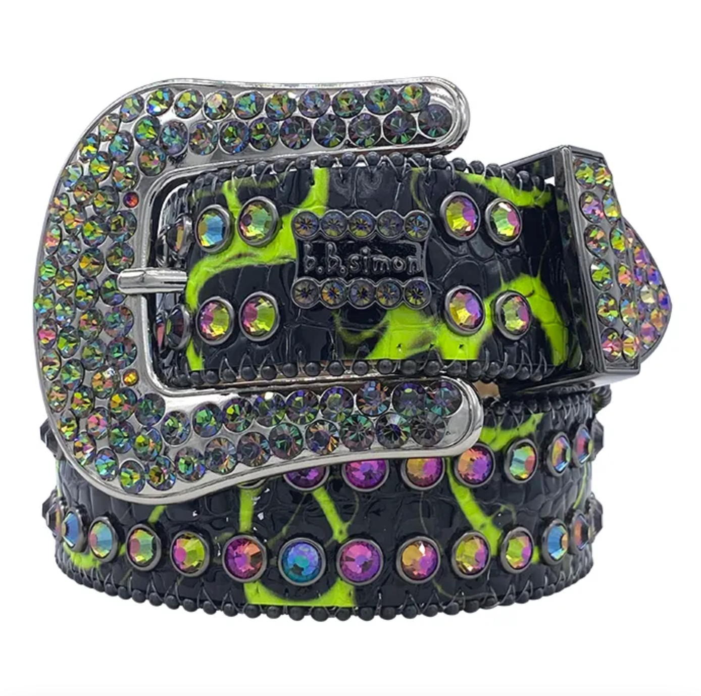 b.b. Simon Darband 2 – Volcano Slime Green Crystal Belt - Dudes Boutique