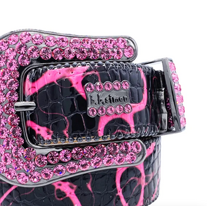 b.b. Simon Electric Pink Classic Crystal Belt - Dudes Boutique