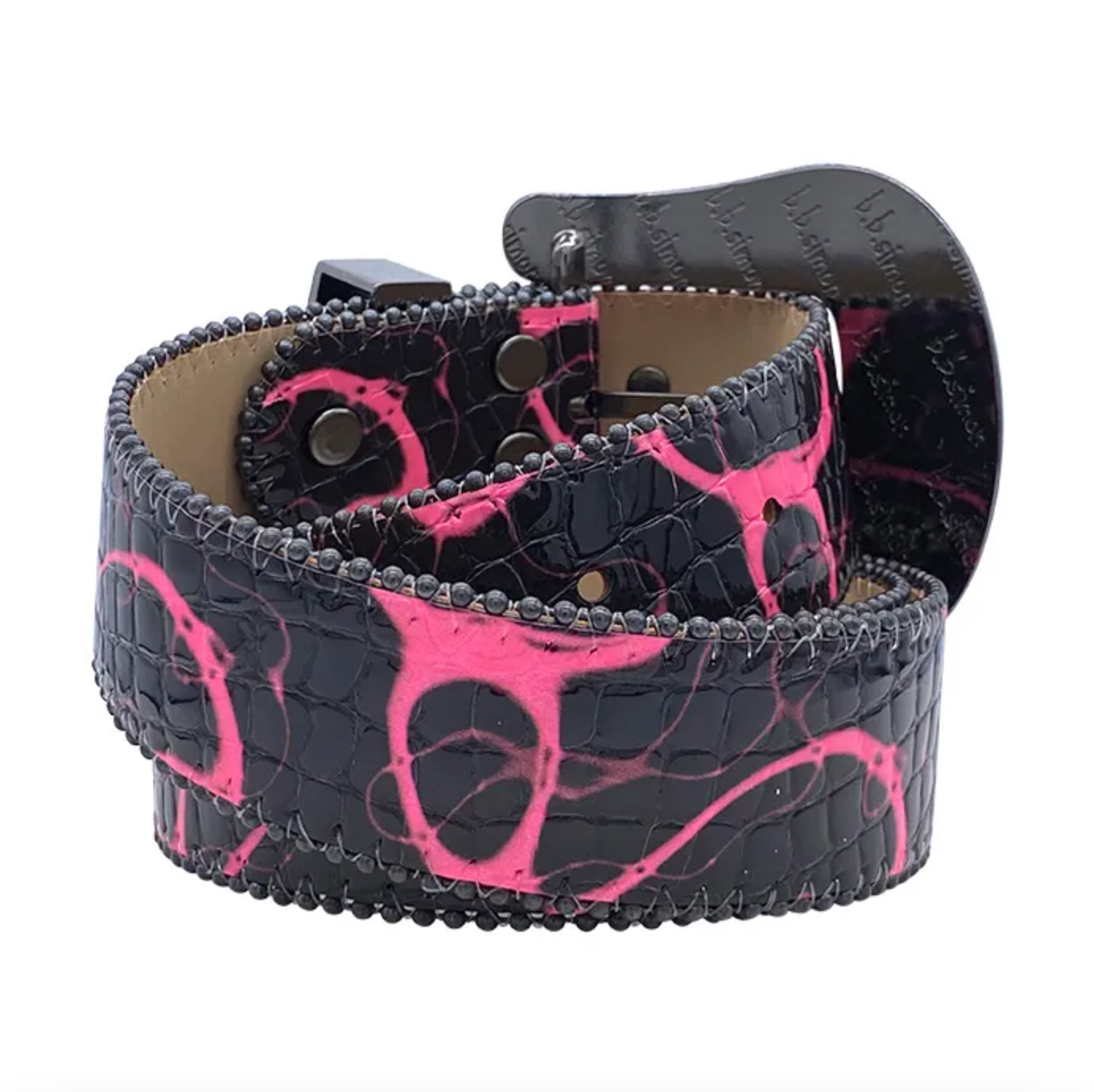 b.b. Simon Electric Pink Classic Crystal Belt - Dudes Boutique