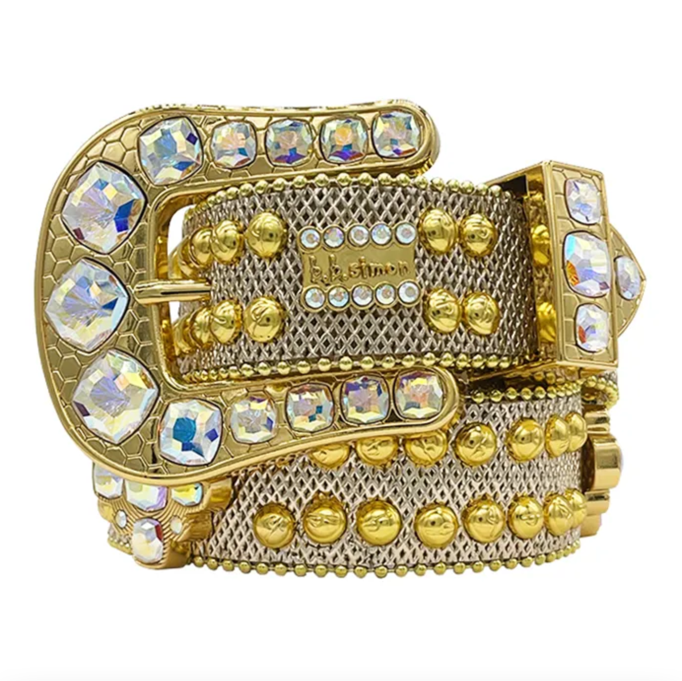 b.b. Simon Octa 2 – Gold Crystal Belt - Dudes Boutique