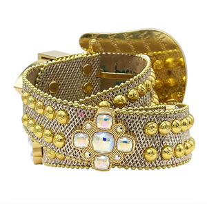 b.b. Simon Octa 2 – Gold Crystal Belt - Dudes Boutique