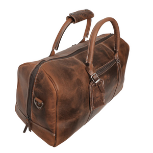 RusticTown Sasha Carry On Leather Duffle Bag (Mulberry) - Dudes Boutique