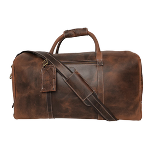 RusticTown Sasha Carry On Leather Duffle Bag (Mulberry) - Dudes Boutique