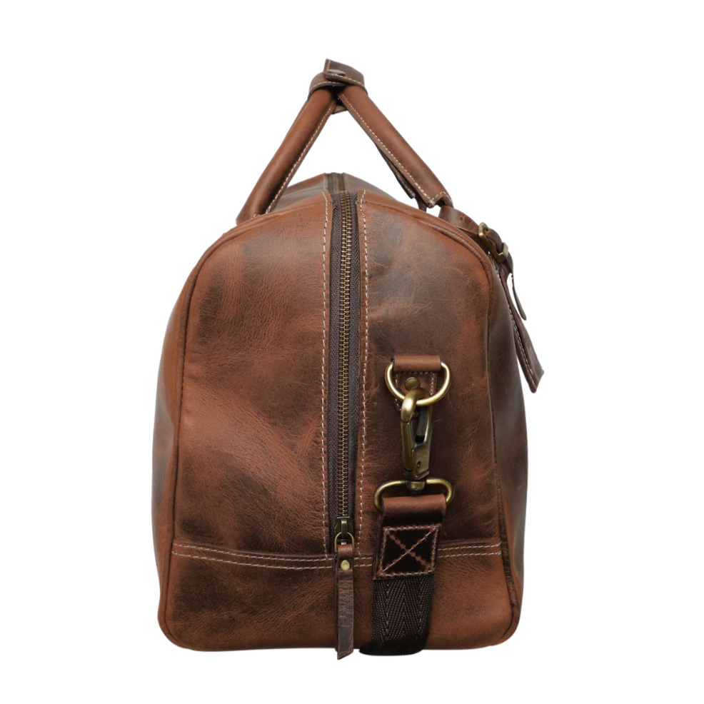 RusticTown Sasha Carry On Leather Duffle Bag (Mulberry) - Dudes Boutique