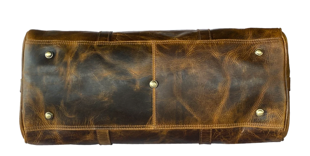 RusticTown Nando Adventure Leather Travel Duffle Bag (Brown) - Dudes Boutique