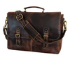 RusticTown 16" Leather Satchel Laptop Briefcase Bag (Mulberry) - Dudes Boutique