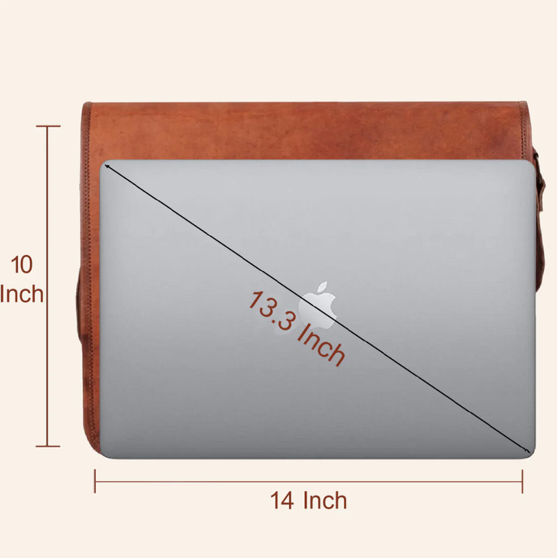 RusticTown Artisian Leather Messenger Bag Crossbody Laptop Satchel (14 Inch) - Dudes Boutique