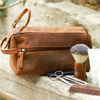 RusticTown Genuine Leather Travel Toiletry Bag (Brown) - Dudes Boutique