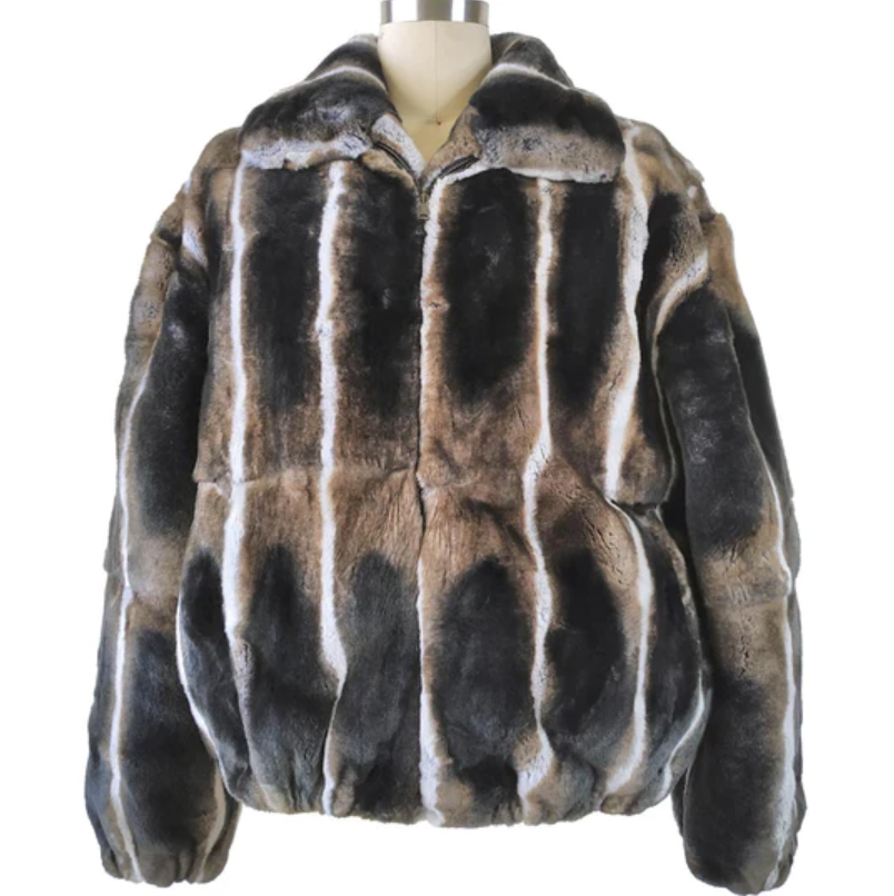 Kashani Brown Rex Chinchilla Fur Coat - Dudes Boutique