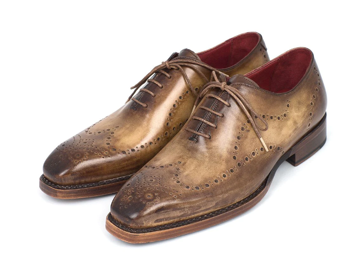 Paul Parkman Goodyear Welted Men's Wingtip Oxfords Antique Olive - Dudes Boutique