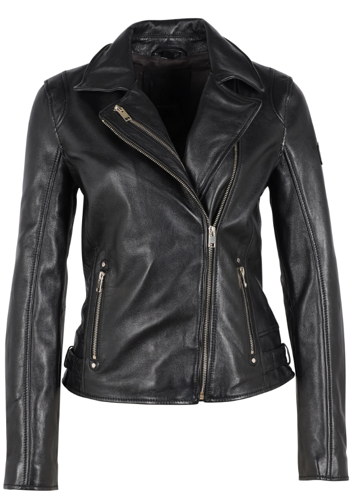 Mauritius Ladies Traysie Peace Love Leather Jacket, Black - Dudes Boutique