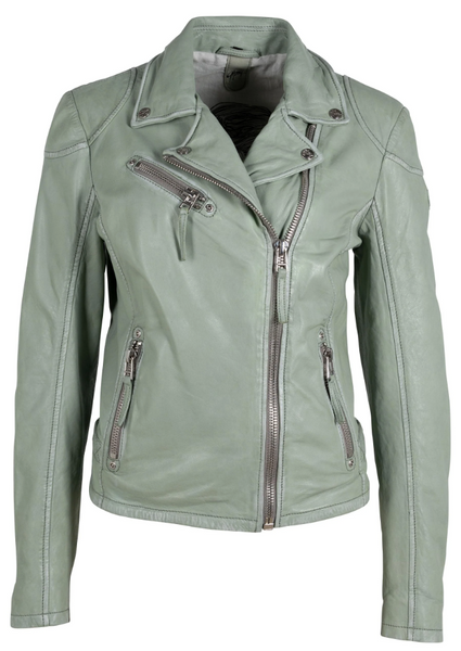 Mauritius Ladies Sofia Leather Jacket, Frosty Green - Dudes Boutique